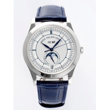 Annual Calendar Moonphase 5396 SS 1:1 Best Edition White Dial on Blue Leather Strap PPF A324