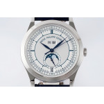 Annual Calendar Moonphase 5396 SS 1:1 Best Edition White Dial on Blue Leather Strap PPF A324