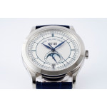 Annual Calendar Moonphase 5396 SS 1:1 Best Edition White Dial on Blue Leather Strap PPF A324