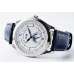 Annual Calendar Moonphase 5396 SS 1:1 Best Edition White Dial on Blue Leather Strap PPF A324