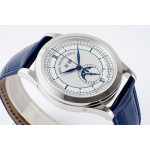 Annual Calendar Moonphase 5396 SS 1:1 Best Edition White Dial on Blue Leather Strap PPF A324