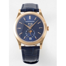 Annual Calendar Moonphase 5396 RG 1:1 Best Edition Blue Dial on Blue Leather Strap PPF A324