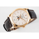 Annual Calendar Moonphase 5396 RG 1:1 Best Edition White Sticks Dial Brown Leather Strap PPF A324