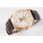 Annual Calendar Moonphase 5396 RG 1:1 Best Edition Champagne Dial on Brown Leather Strap PPF A324