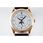 Annual Calendar Moonphase 5396 RG 1:1 Best Edition White/Blue Dial on Brown Leather Strap PPF A324