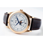 Annual Calendar Moonphase 5396 RG 1:1 Best Edition White/Blue Dial on Brown Leather Strap PPF A324