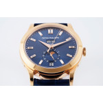 Annual Calendar Moonphase 5396 RG 1:1 Best Edition Blue Dial T Crystal Markers Leather Strap PPF A324