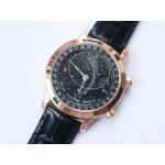 Grand Complications 6102R Moon RG Black Dial Black Leather Strap A240 TWF