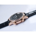 Grand Complications 6102R Moon RG Black Dial Black Leather Strap A240 TWF