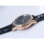 Grand Complications 6102R Moon RG Black Dial Black Leather Strap A240 TWF