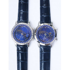 Grand Complications 6102P Moon SS Blue Dial Blue Leather Strap A240 TWF