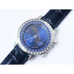 Grand Complications 6102P Moon SS Blue Dial Blue Leather Strap A240 TWF