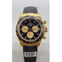 Daytona 126518 Gain Weight 1:1 Best Edition Black Dial Gold Subdial Sticks Markers on Oysterflex Strap APSF SH4131 