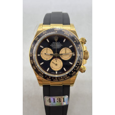 Daytona 126518 Gain Weight 1:1 Best Edition Black Dial Gold Subdial Sticks Markers on Oysterflex Strap APSF SH4131 