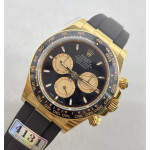 Daytona 126518 Gain Weight 1:1 Best Edition Black Dial Gold Subdial Sticks Markers on Oysterflex Strap APSF SH4131 