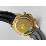 Daytona 126518 Gain Weight 1:1 Best Edition Black Dial Gold Subdial Sticks Markers on Oysterflex Strap APSF SH4131 