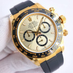 Daytona 126518 YG 1:1 Best Edition Gold Dial on Oysterflex Rubber Strap QF SH4131 V6（Gain Weight）