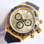 Daytona 126518 YG 1:1 Best Edition Gold Dial on Oysterflex Rubber Strap QF SH4131 V6（Gain Weight）