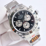 Daytona 126509 1:1 Best Edition Black/Silver Dial on SS Bracelet QF SH4131 V6 (Gain Weight）