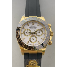 Daytona 116518 YG 1:1 Best Edition White Dial on Oysterflex Rubber Strap Gold Factory SA4130 