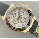 Daytona 116518 YG 1:1 Best Edition White Dial on Oysterflex Rubber Strap Gold Factory SA4130 