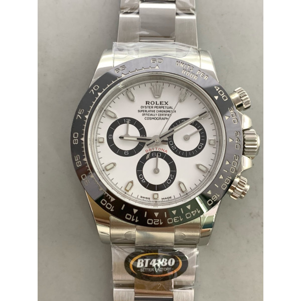 Daytona 116500LN 1:1 Best Edition 904L SS Case and Bracelet White Dial BTF SA4130