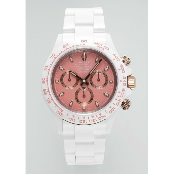 Daytona AET 1:1 Best Edition Pink Dial White Nano Ceramic Case and Bracelet ZF SH4130