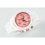 Daytona AET 1:1 Best Edition Pink Dial White Nano Ceramic Case and Bracelet ZF SH4130