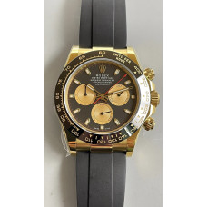 Daytona 116518 YG 1:1 Best Edition Black Dial Gold Subdial on Oysterflex Rubber Strap noob SA4130