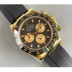 Daytona 116518 YG 1:1 Best Edition Black Dial Gold Subdial on Oysterflex Rubber Strap noob SA4130