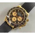 Daytona 116518 YG 1:1 Best Edition Black Dial Gold Subdial on Oysterflex Rubber Strap noob SA4130