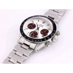 Daytona 6263 Black Bezel SS White Dial Red Sundials Asian 7750