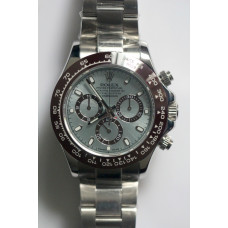 Daytona 116506 Ice Blue Dial Brown Ceramic Bezel SS Bracelet BP A7750