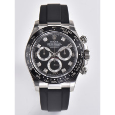 Daytona 116519 904L Ceramic Black Dial Diamonds mark Rubber Strap Clean A4130