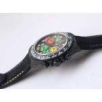 Daytona DIW Carbon Best Edition Black Colorful Dial Black Leather Strap A4130 OMF