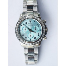 Daytona 116506 Diamonds Bezel SS/SS Arab Blue Dial BP A7750