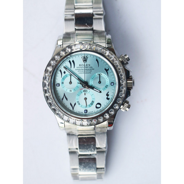 Daytona 116506 Diamonds Bezel SS/SS Arab Blue Dial BP A7750