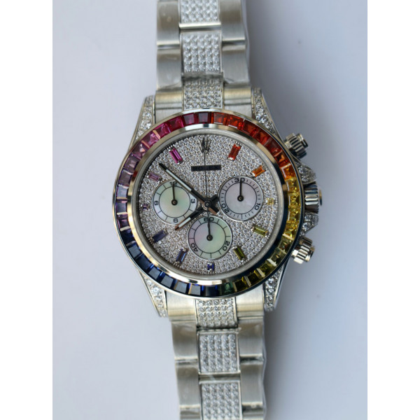 Daytona 116595 RBOW SS/SS Diamonds Dial BP A4130