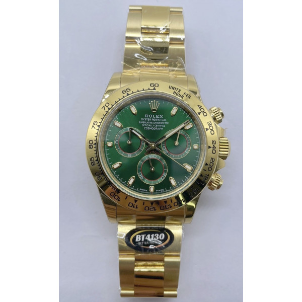 Daytona 116508 YG 1:1 Best Edition 904L SS Case and Bracelet Green Sticks Dial BTF SA4130