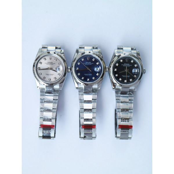 DateJust 36mm Smooth Bezel SS Blue&Silver&Black Dials Diamonds Marker Oyster Bracelet BP A2824