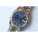 DateJust 36mm Fluted Bezel SS/YG Grey&Blue Dials Diamonds Marker Jubilee Bracelet BP A2824