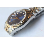 DateJust 36mm Fluted Bezel SS/YG Grey&Blue Dials Diamonds Marker Jubilee Bracelet BP A2824