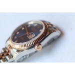 DateJust 36mm Fluted Bezel SS/RG Blue&Grey Dials Diamonds Marker Jubilee Bracelet BP A2824