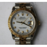 DateJust 41mm Fluted Bezel SS/YG MOP Dial Diamonds Marker Jubilee Bracelet BP A2824