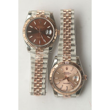 DateJust 41mm Fluted Bezel SS/RG Brown&RG Dials Stick Marker Jubilee Bracelet GMF VR3235