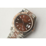 DateJust 41mm Fluted Bezel SS/RG Brown&RG Dials Stick Marker Jubilee Bracelet GMF VR3235