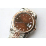 DateJust 41mm Fluted Bezel SS/RG Brown&RG Dials Diamonds Marker Jubilee Bracelet GMF VR3235