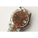 DateJust 41mm Smooth Bezel SS/RG Brown&RG Dials Diamonds Marker Jubilee Bracelet GMF VR3235