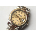 DateJust 41mm Fluted Bezel SS/YG Black&Gold Dials Diamonds Marker Jubilee Bracelet GMF VR3235