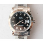 DateJust 41mm Smooth Bezel SS 5 Dials Diamonds Marker Oyster Bracelet BP A2824